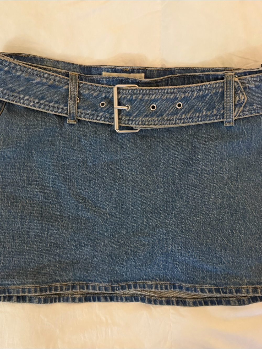 Abercrombie & Fitch Blue Denim Mini Skirt with Matching Belt